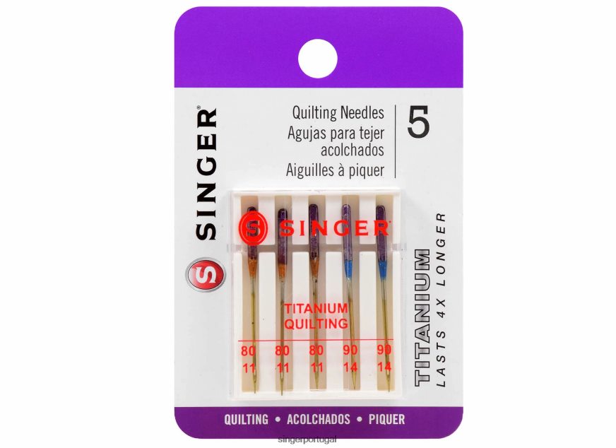 agulhas para quilting de titânio, tamanhos 80/11 e 90/14 DB262X114 SINGER acessórios