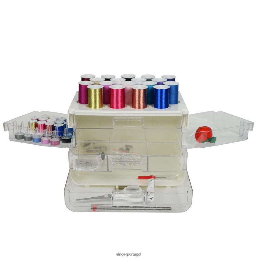 Kit de armazenamento de costura e artesanato de 255 peças costurado com linha metálica DB262X181 SINGER acessórios