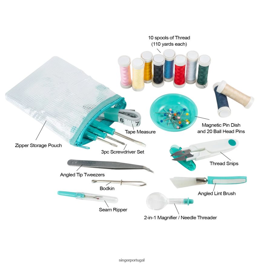 kit essencial para máquina de costura DB262X180 SINGER acessórios