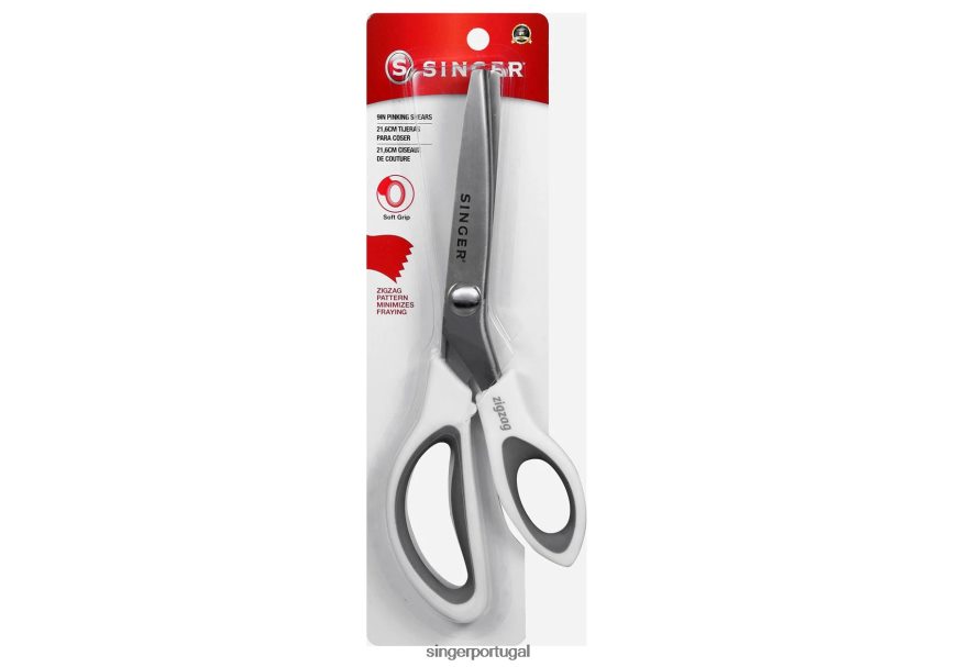 Tesoura de picotar de 9" com punho confortável, tesoura zig zag de aço inoxidável DB262X166 SINGER acessórios