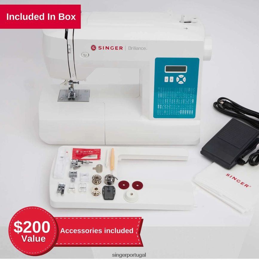 6180 brilho mais máquina de costura DB262X57 SINGER máquinas