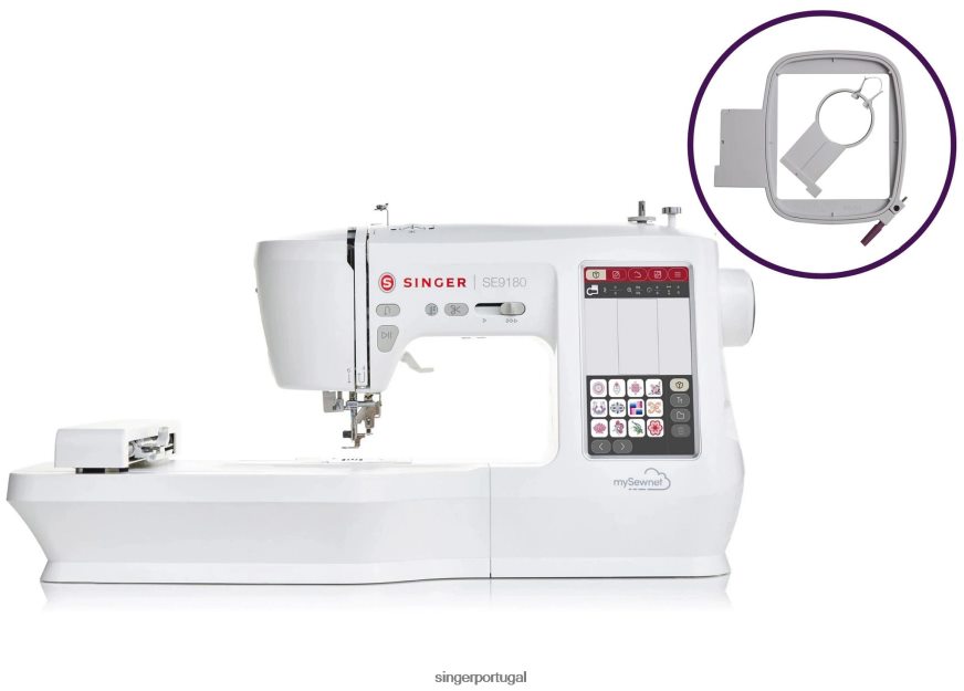 se9180 máquina de costura e bordado e pacote de argolas DB262X1 SINGER máquinas